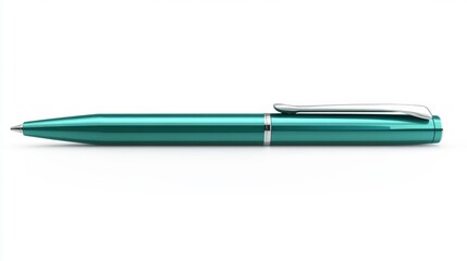 Teal Pen on White Background Generative AI