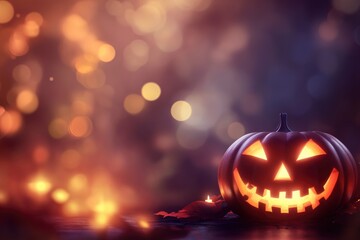 Eerie illustration of halloween day with bokeh and blur background. Premium illustration for banners, posters, greetings and Halloween celebrations with generative ai