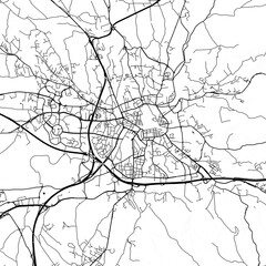 Aix-en-Provence, France City Monochrome Black and White Minimalist Street Road Aesthetic Decoration Map