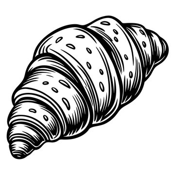 recommend clip art: Delicious almond croissant line art vector illustration
                    