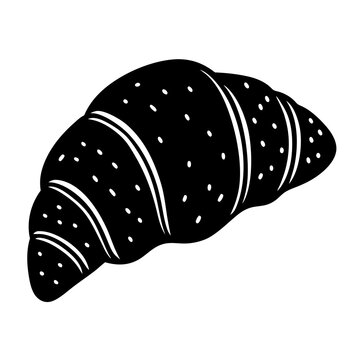recommend clip art: Delicious almond croissant silhouette vector illustration
                    
