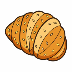 Delicious almond croissant vector illustration
