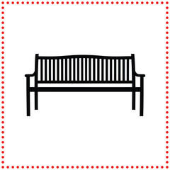 Bold Wooden Bench Silhouette Vector   Ideal for Outdoor Furniture, Public Spaces, and Parks