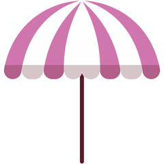 Beach Umbrella Flat Illustration
