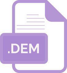 DEM File extension icon color fill rounded corners inside transparent