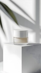 Elegant Anti Aging Skincare Product with Smooth Glowing Complexion and Minimalist Packaging Design