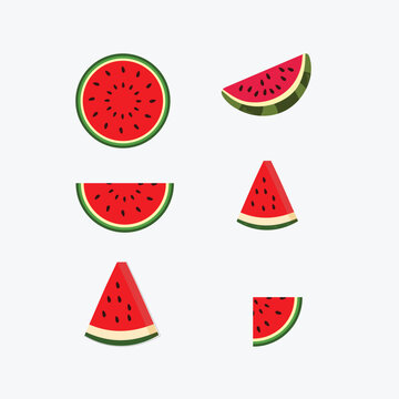 Cute Watermelon Fruit  Vector Icon Illustration Fruit Summer Icon  Vector