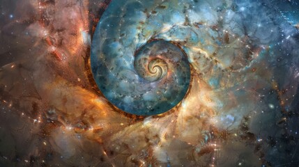 Fibonacci Spiral in Galaxy