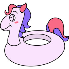 Swimming Inner Tubes Flat Illustration