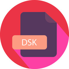 DSK File extension icon with black shadow circular icon