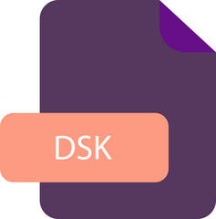 DSK file extension icon rounded corners and deep color