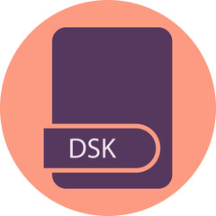 DSK File format icon circular shape