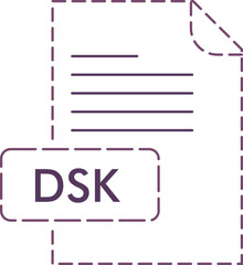 DSK File format icon rounded outline