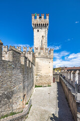 Obraz premium Scaligero Castle in historical centre of Sirmione, on Lake Garda, Italy, Europe.