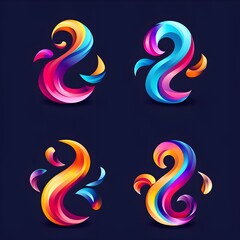 abstract background with blue S Letter Colorful Modern Logo,