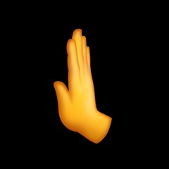 Obraz premium Raised Hand Emoji (Medium Skin Tone) 