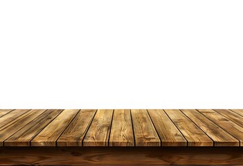 Realistic Wooden Tabletop or Surface Isolated on White Background for Product Display Mockups