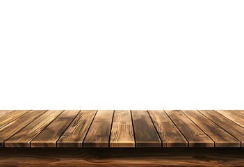 Realistic Wooden Tabletop or Surface Isolated on White Background for Product Display Mockups
