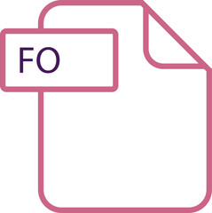 FO File format icon rounded shapes outline