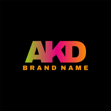 AKD letter alphabet gradient design 