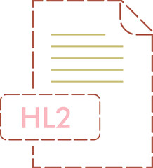 HL2 File format icon rounded dashed outline