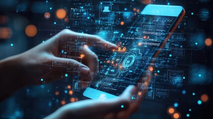 Futuristic Interface Digital Technology Smartphone App Concept