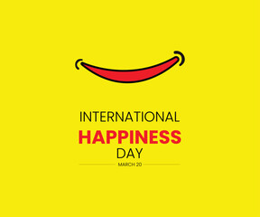 World Happiness Day with Smiling Face Flat Cartoon Background Hand Drawn Templates Illustration 