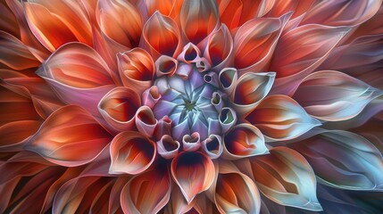Fibonacci Pattern in Blooming Flower Petals