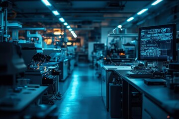 A Modern, High-Tech Laboratory with Computer and Scientific Equipment