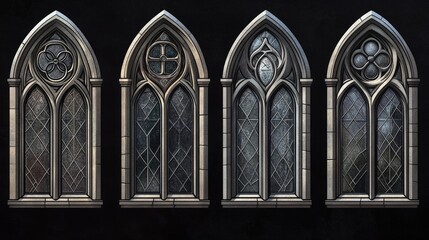 Naklejka premium Gothic Stained Glass Windows