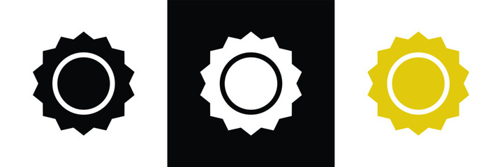 Sun icons vector isolated on white background. Shine sun ray set. Sunshine vector sign. Sunset icon collection. Abstract art in eps 10.