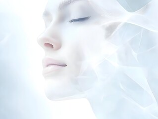Futuristic Anti Aging Skincare Innovation with Seamless Digital Physical and Sleek Minimalist Aesthetic
