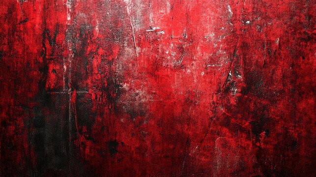 Red grunge wall texture winter love scratch the old wall vintage surface live dark black red light effect. 