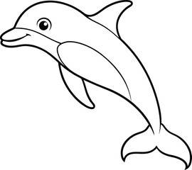 Dolphin outline vector art 
