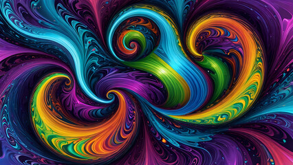 Abstraktion Fraktale Muster 16x9. Hintergrund für das Design 2. © nitroziklop7