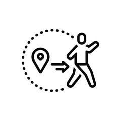 Black line icon for out of zone