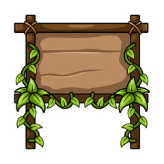wood frame nature with leaf illustration