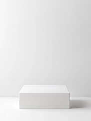 Minimalist Platform:  A pristine white platform, isolated against a clean backdrop, offers a versatile canvas for showcasing products, branding, or minimalist design concepts.  