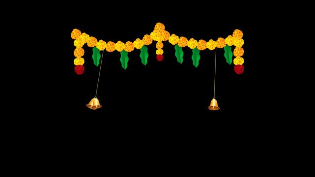 Animated Flower Gate with Alpha Matte Background 