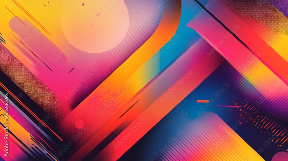 Poster An abstract background featuring bold, intersecting lines and vibrant hues, adding a modern and artistic touch to the visual.