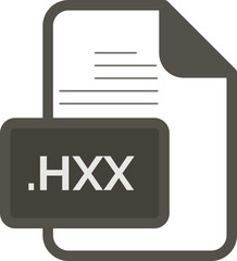 HXX File extension icon color fill rounded corners inside transparent