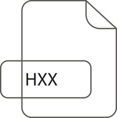 HXX File extension icon RAW thicker outline