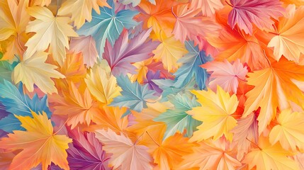 Colorful Autumn Leaves Background - Fall Foliage Texture