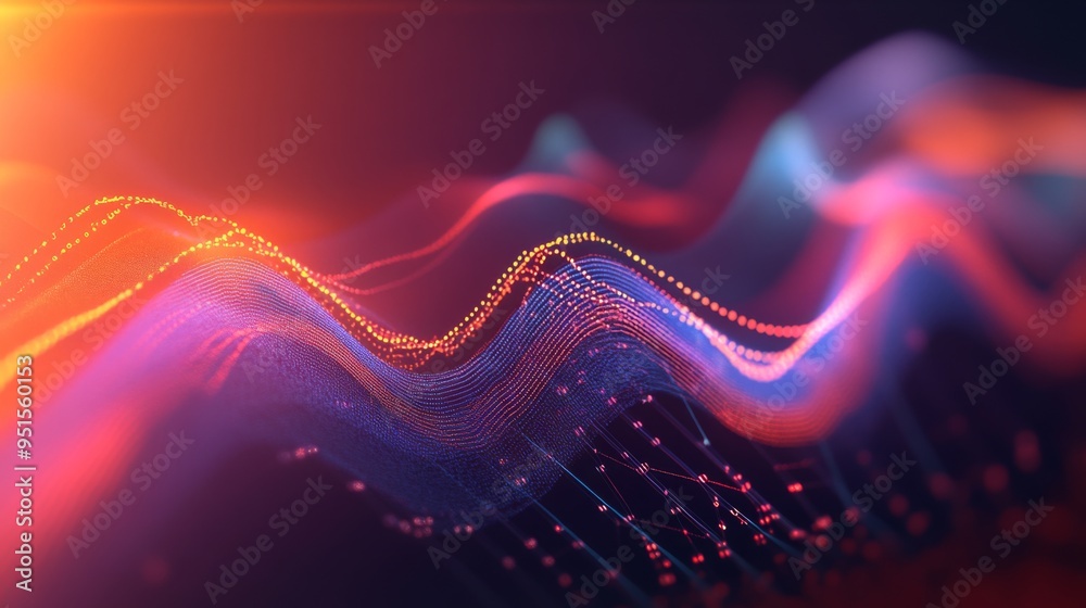 Aufkleber an abstract financial graph with dynamic curves and gradients, illustrating market trends and econom