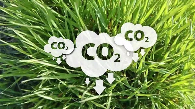 reducing CO2 emissions to stop climate change. green energy background	