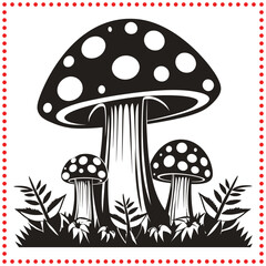 Enchanted Forest Mushroom Vector   Great for Nature Themed Decor, DIY Crafts, and Eco Branding