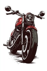 Fototapeta premium Red Motorcycle on White Background