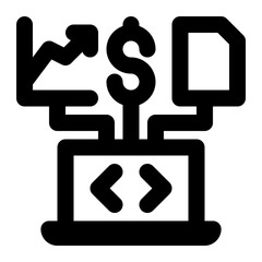 information system, software, application, accounting, computer outline icon