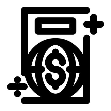 black calculator with dollar sign clip art preview
