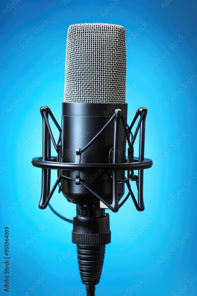 Canvas Prints Microphone on blue background